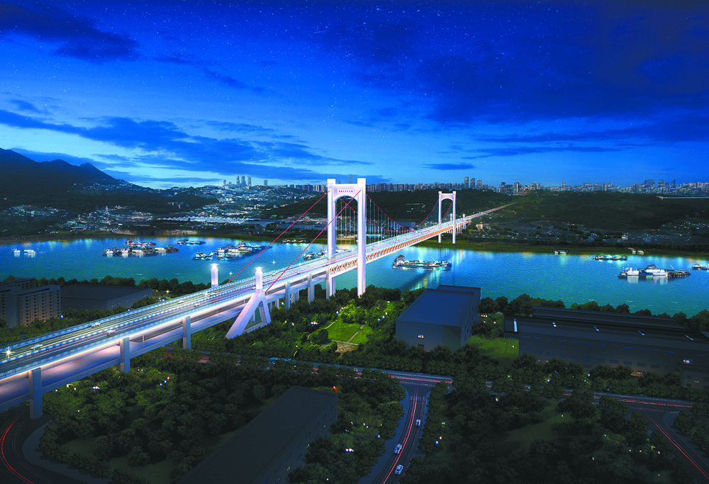 黄桷沱长江大桥效果图