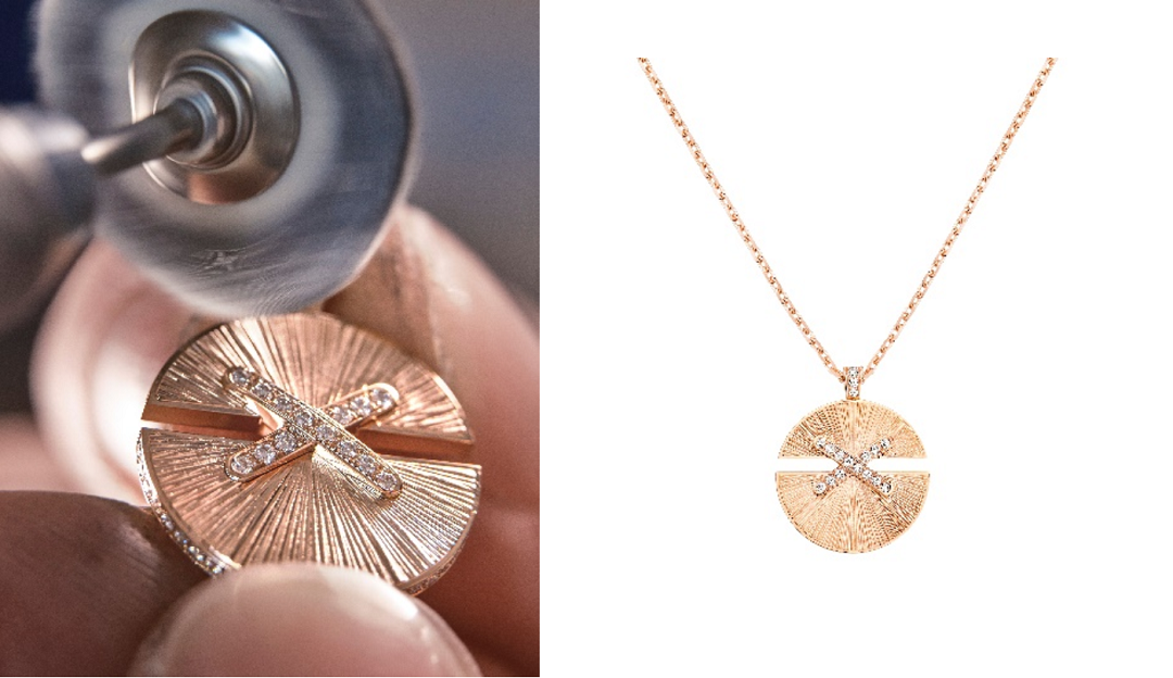 　　CHAUMET Liens缘系·一生系列 圆·缘 中号玫瑰金镶钻项链 (现时参考价：￥46,600)