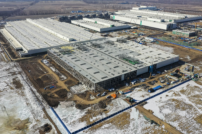 图为奥迪一汽新能源项目施工现场. 记者 许畅 摄