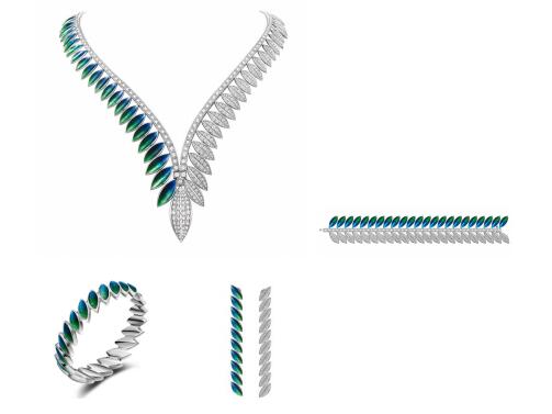 　　??▲金伯利钻石高级珠宝《一叶三千》套系