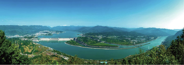 三峡枢纽工程全景.