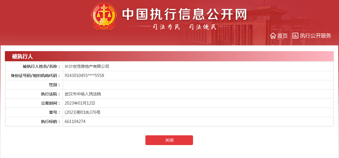 图源：中国执行信息公开网官网