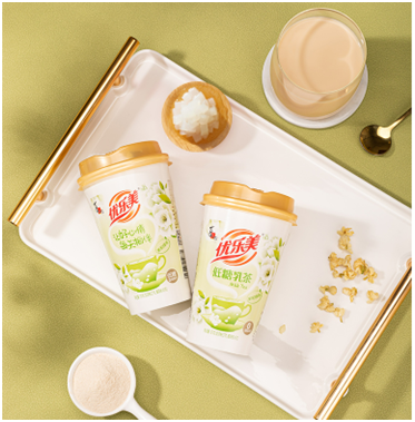 增添奶茶口感的甘醇清爽73茉莉绿茶味低糖乳茶搭配q弹椰果粒,口感