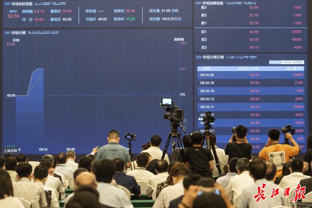 2021年7月16日，全国碳市场上线交易启动仪式湖北分会场在武汉东湖国际会议中心长江厅举行。 长江日报记者 任勇 摄