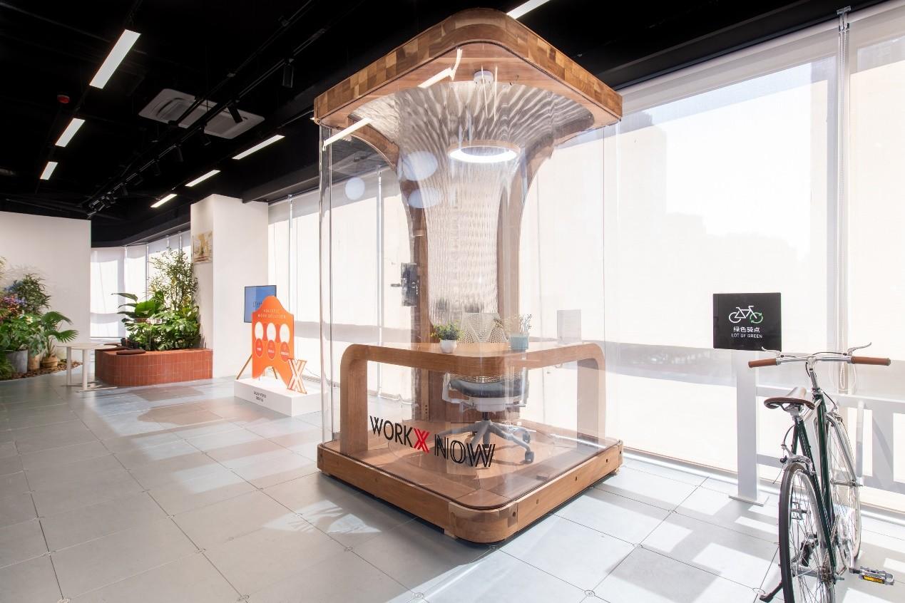 　　(鸿寿坊展厅内WORKX NOW、绿色骑点示意)