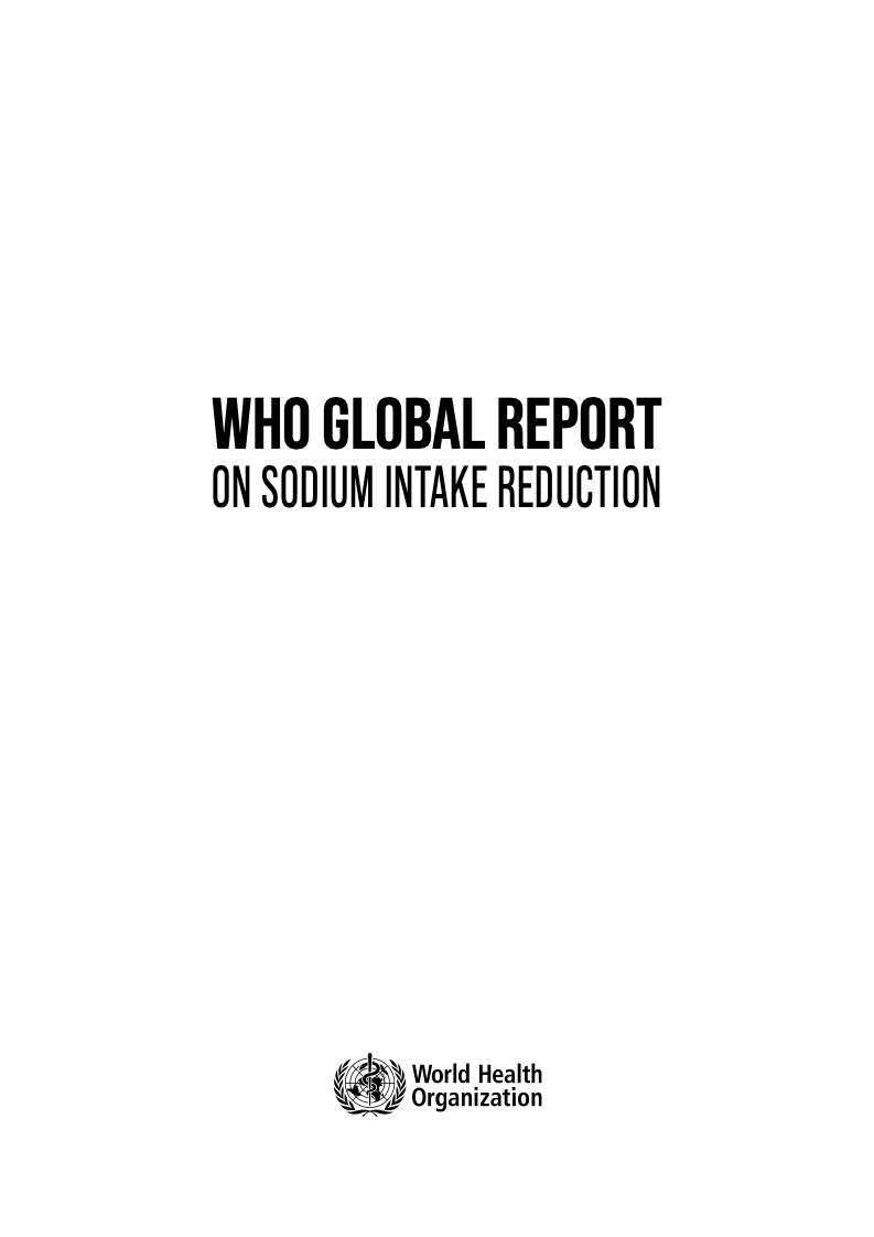 2023年全球减少钠摄入量报告