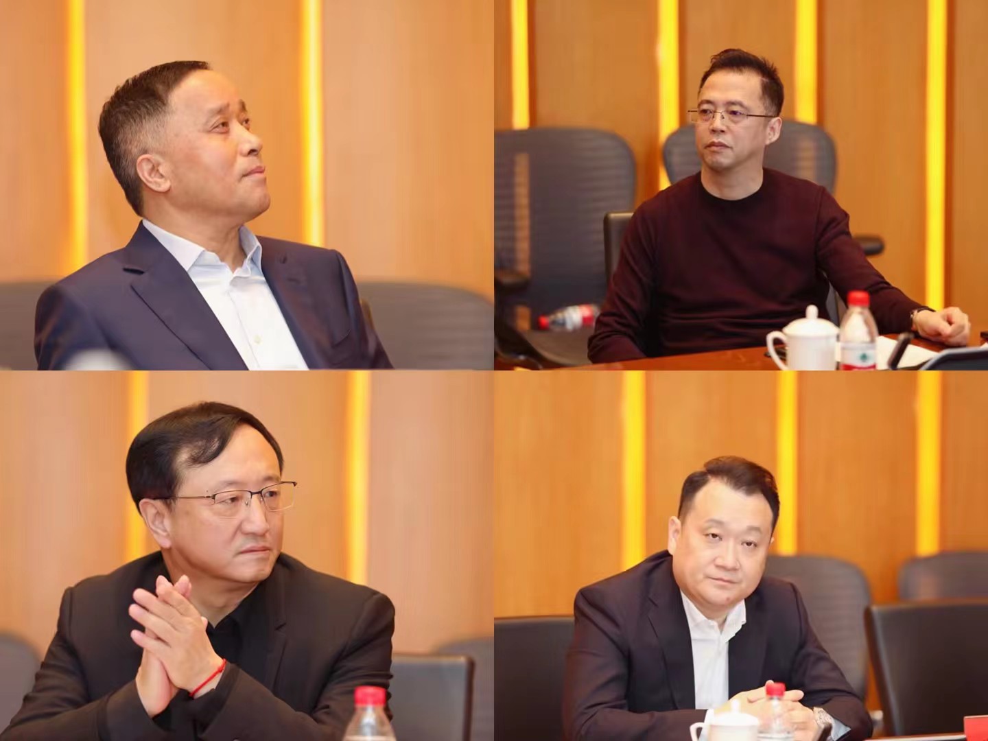 图为老村长酒业有限公司执行董事梅章记(左上),哈尔滨敷尔佳科技股份