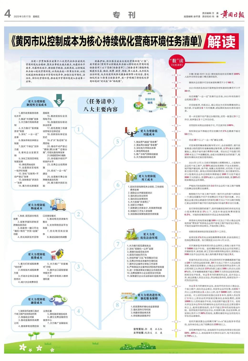 导机制等4条。《黄冈市以控制成本为核心持续优化营商环境任务清单》解读
