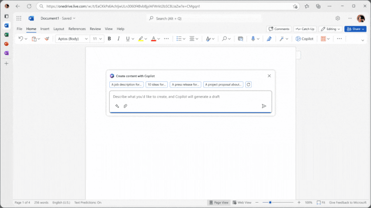 文档功能中的AI助手，图片来自于微软