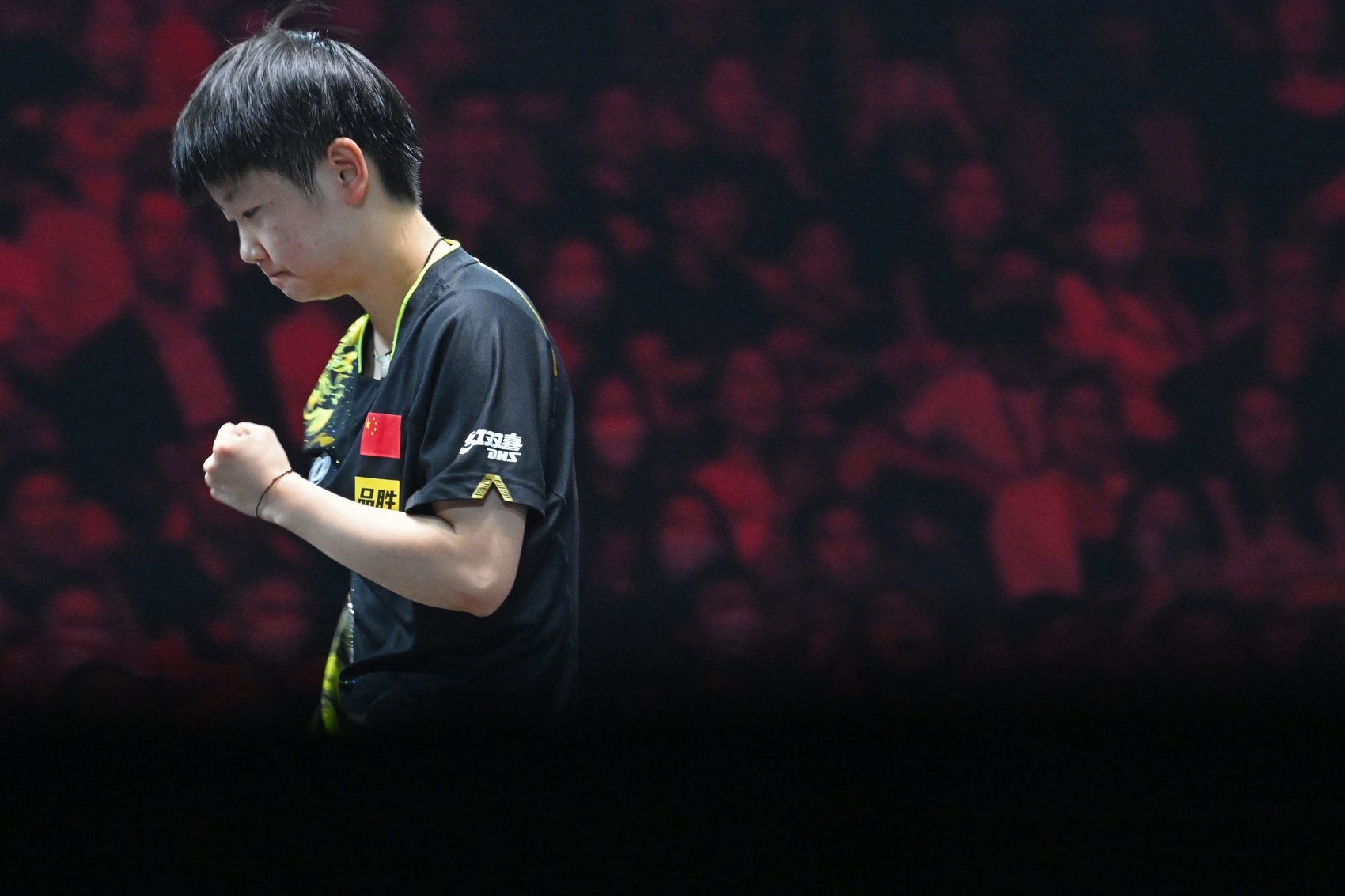 3月19日,孙颖莎在比赛中.新华社发(邓智炜摄)