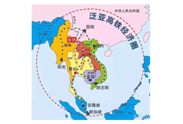 　　(泛亚高铁经济圈区位图)