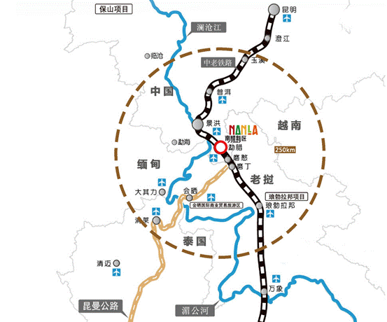 　　(勐腊县区位图)