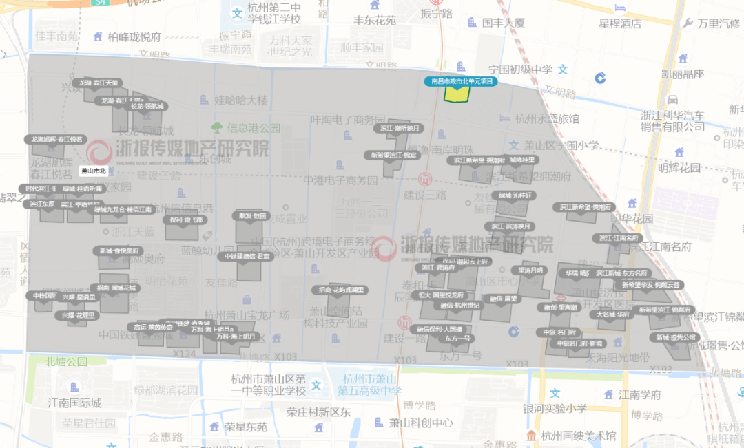 市北待售新房与二手房分布图