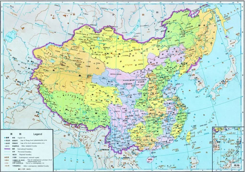清全盛疆域图.(图片来源:《中国历史地图集》)