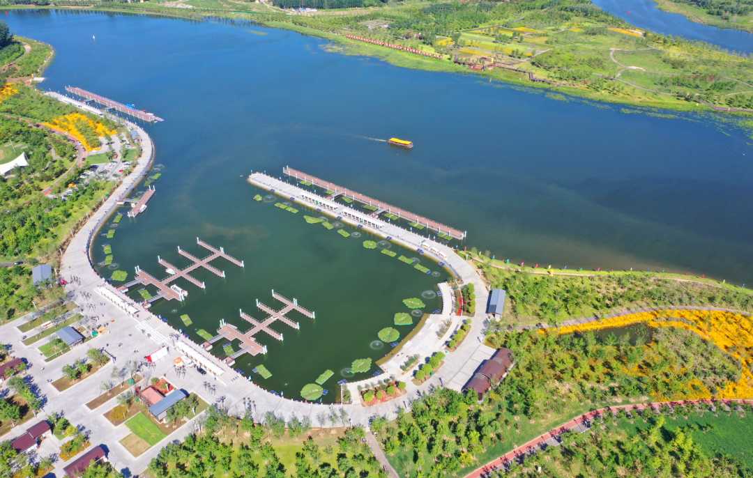 俯瞰北运河香河段中心码头.(资料图片)