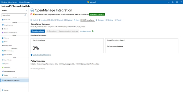 图3: 适用于Azure的Dell HCP策略 - HCP策略合规功能