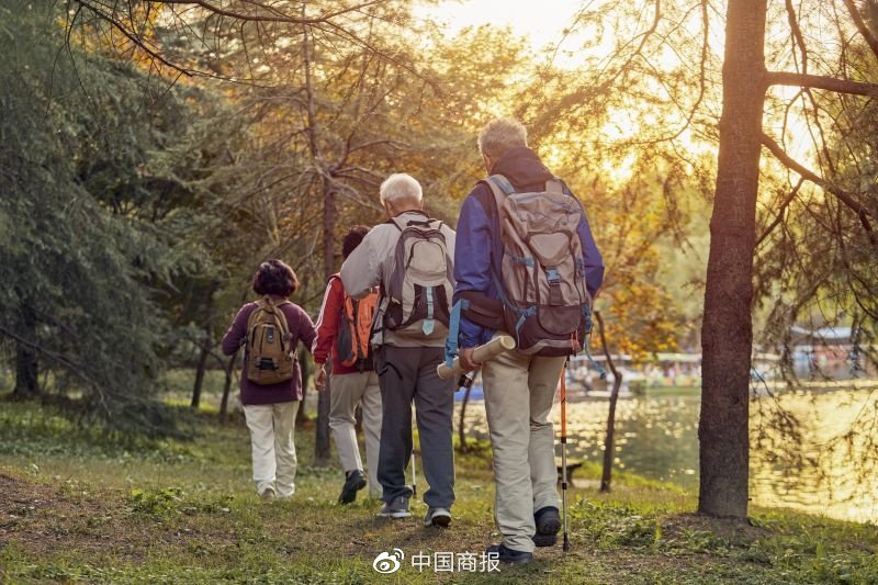 图为中老年人去户外徒步。（图片由摄图网提供）