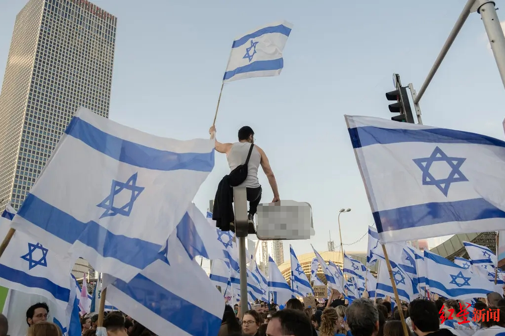 抗议的以色列人群