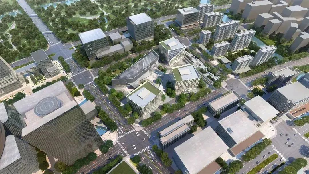 　　▲23#地块与零碳楼鸟瞰效果图