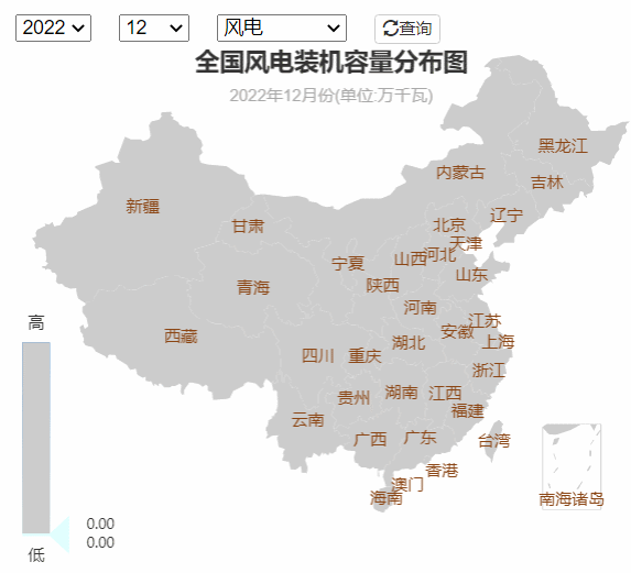 下图为2006~2022年各省历年风电装机规模的变化。