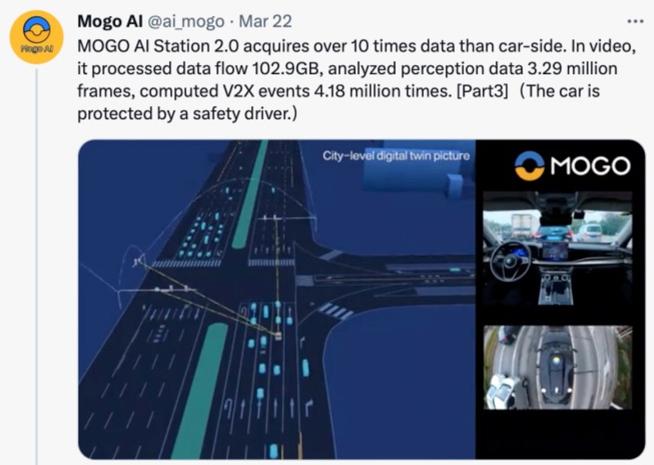 　　蘑菇车联官方Twitter账号发布技术视频