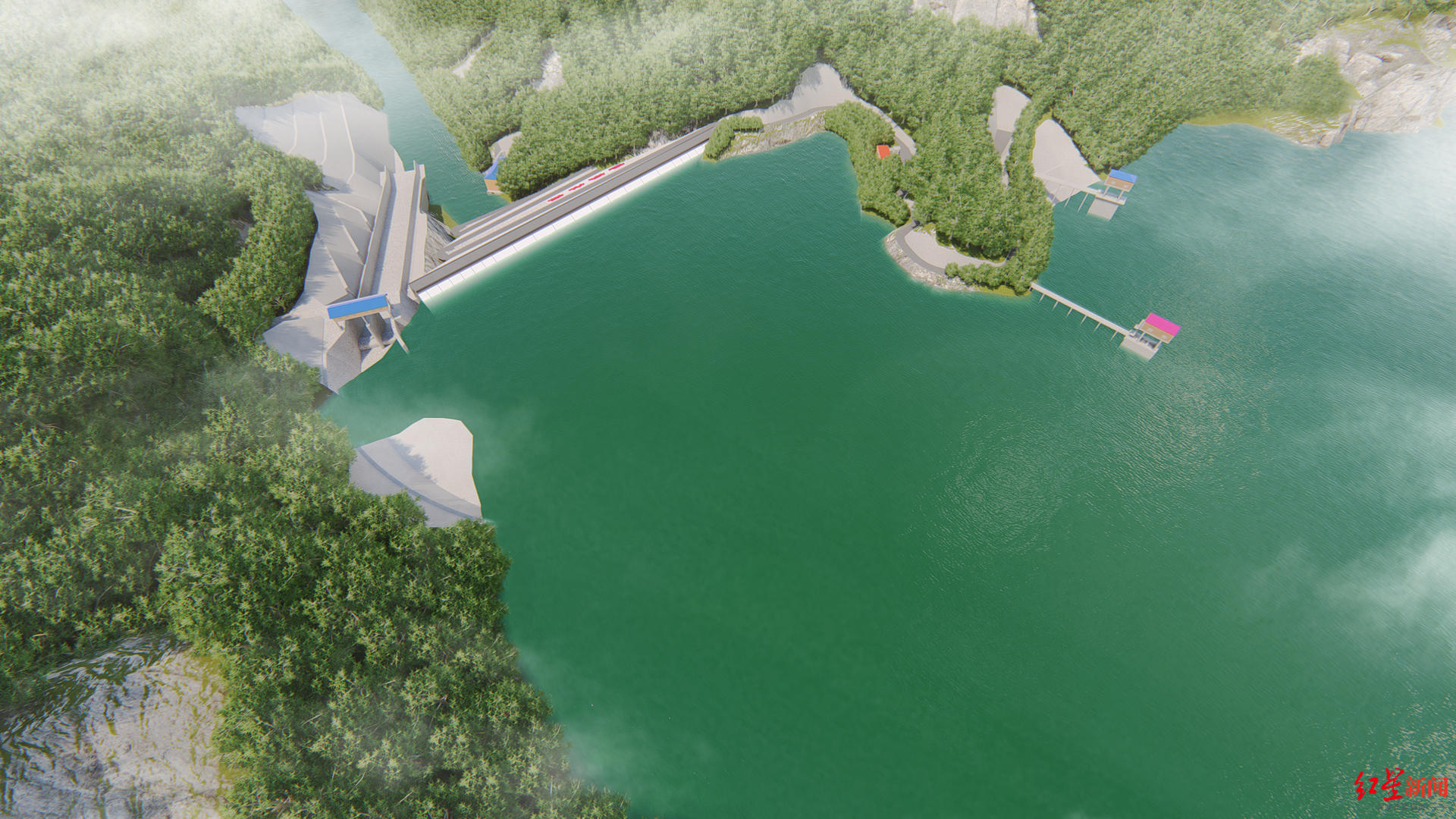 三坝水库效果图