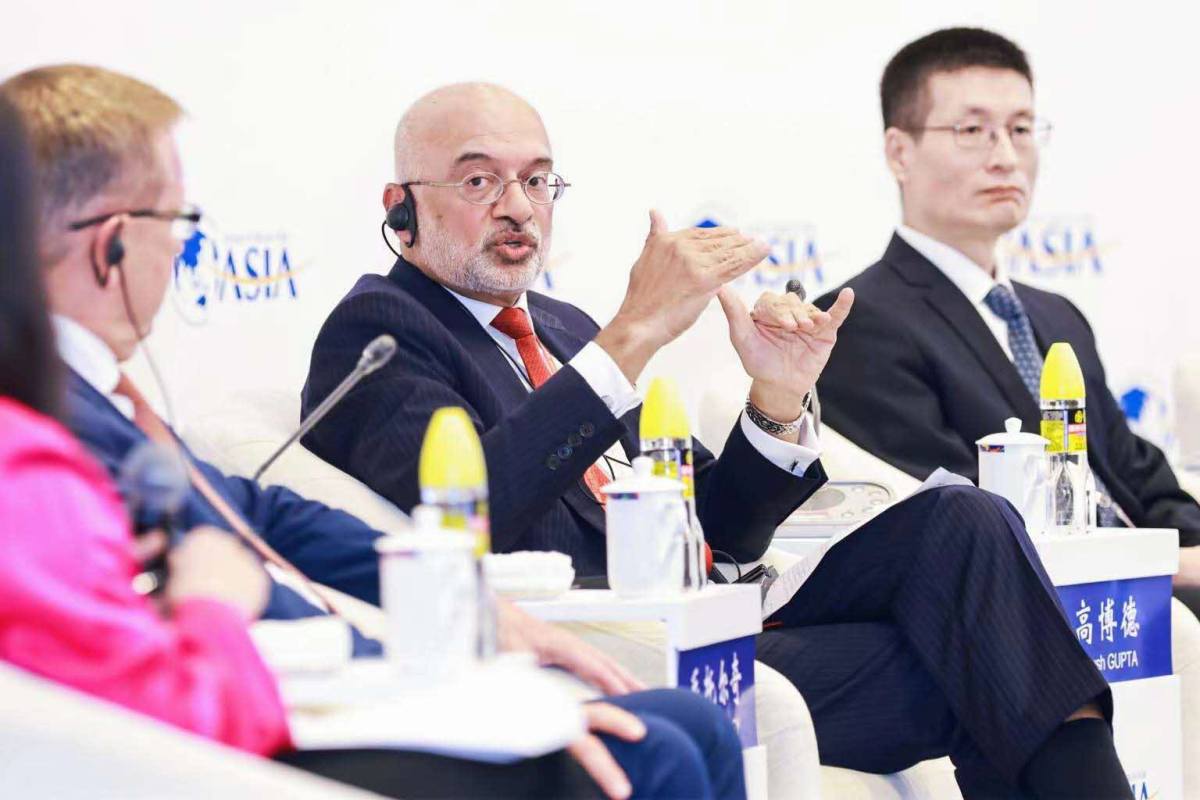 　　(图说：星展集团首席执行官高博德在博鳌亚洲论坛2023年年会现场)