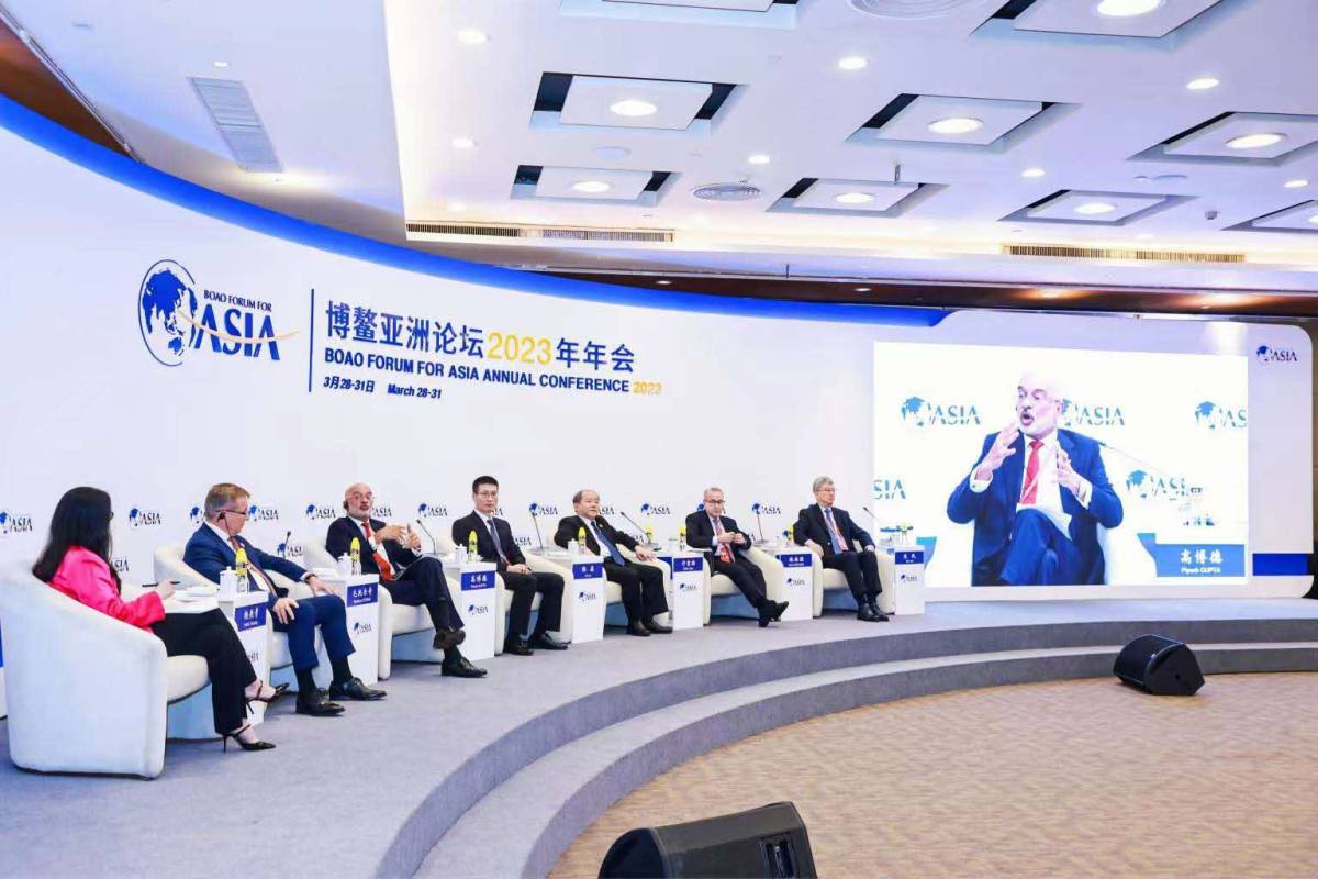 　　(图说：星展集团首席执行官高博德在博鳌亚洲论坛2023年年会现场)