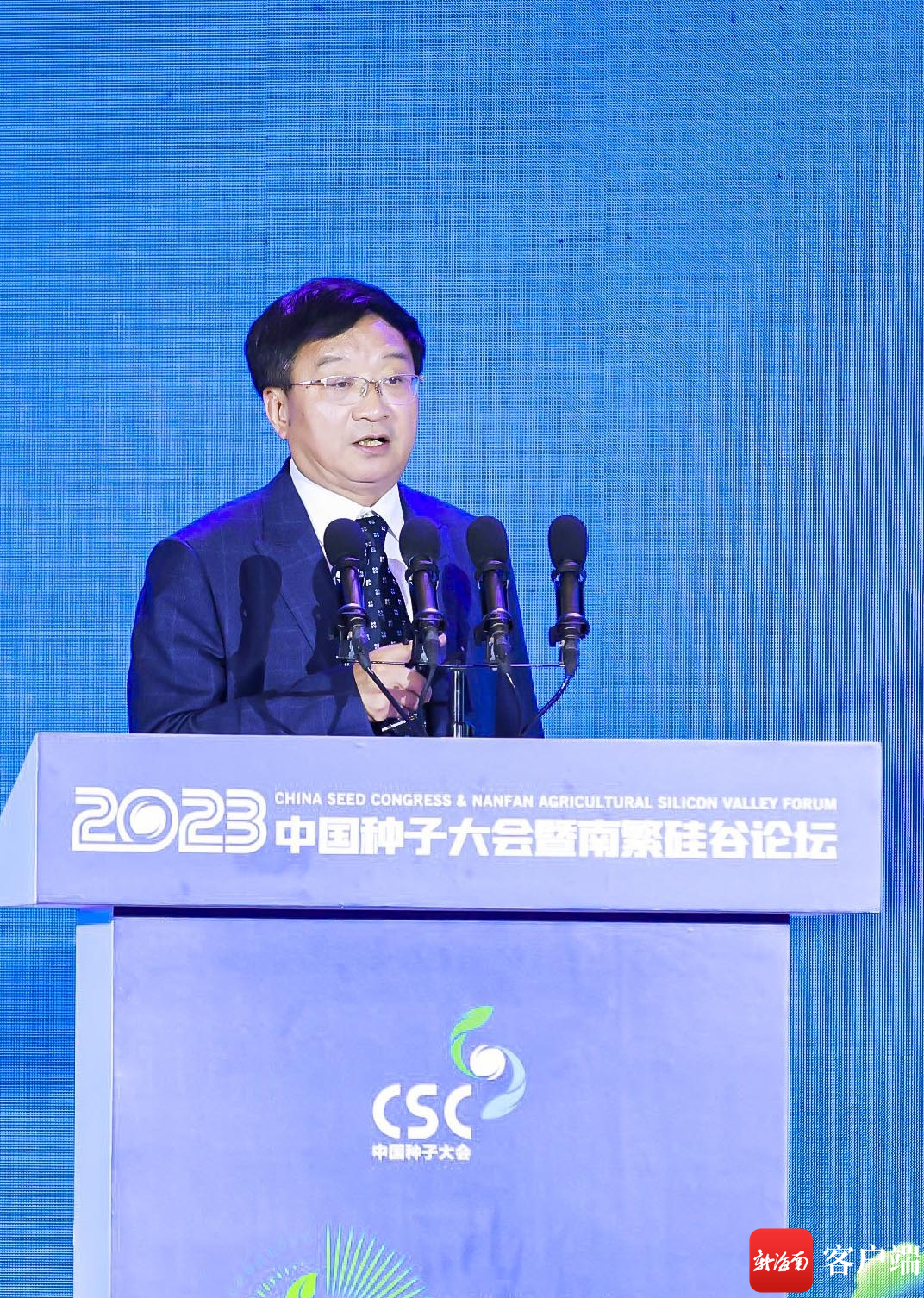 中国工程院院士万建民.记者 沙晓峰 摄