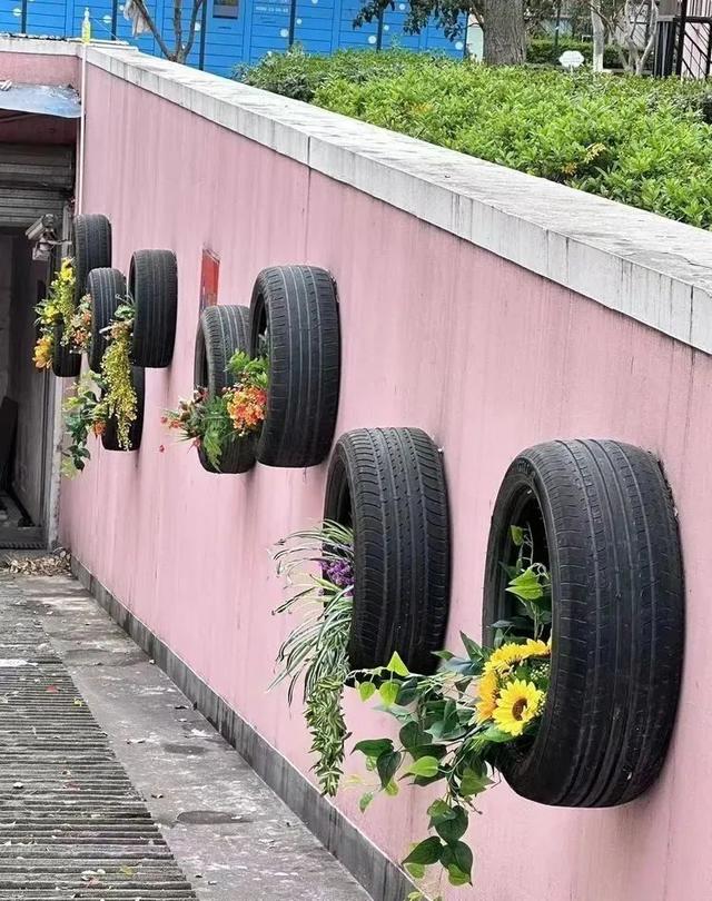 汽车轮胎做花盆的步骤图片