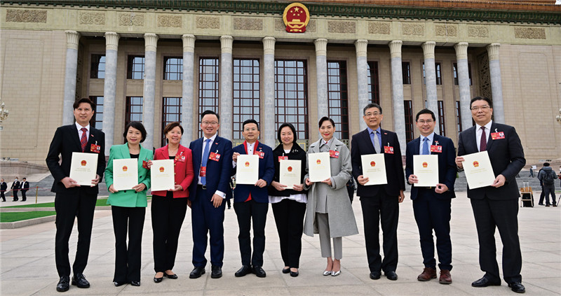 北京,十四届全国人大一次会议第四次全体会议结束,香港代表团合影留念