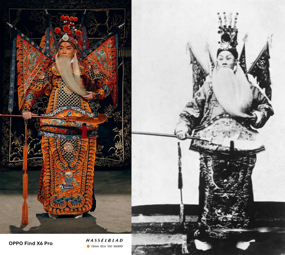 图左:谭正岩先生的《定军山》剧照;图右:谭鑫培先生的《定军山》