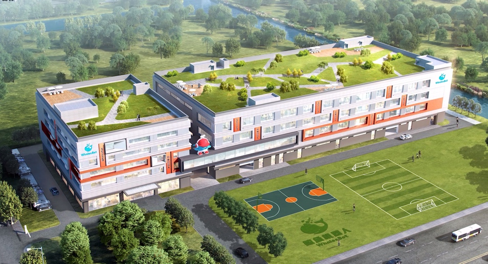 鲸鱼教育机器人生产基地项目年产值有望超20亿元. 图为基地效果图