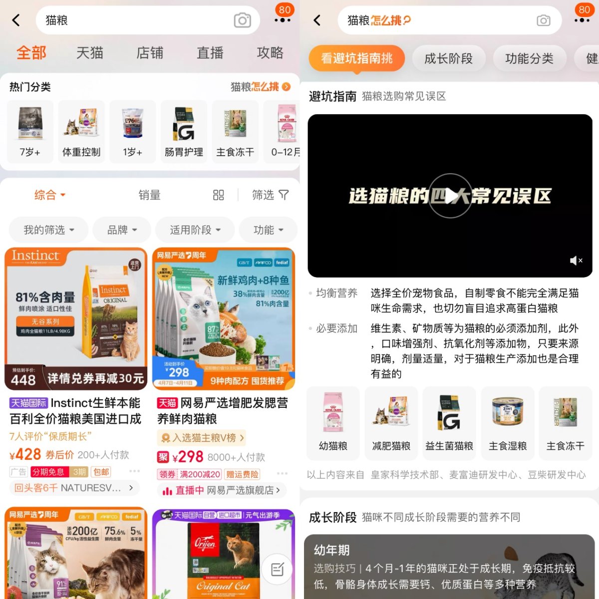 　　图说：天猫把宠物品类作为独立类目运营