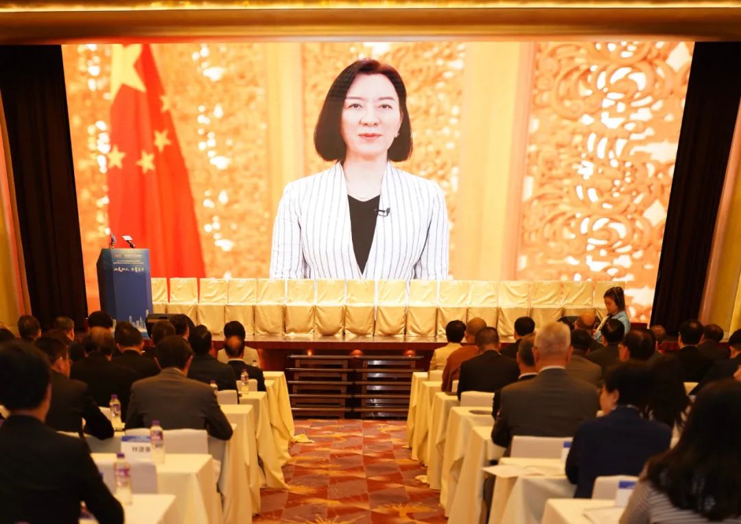 卢新宁视频致辞.(图片来源:香港教联会)