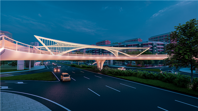 "双月蝶舞"人行天桥效果图