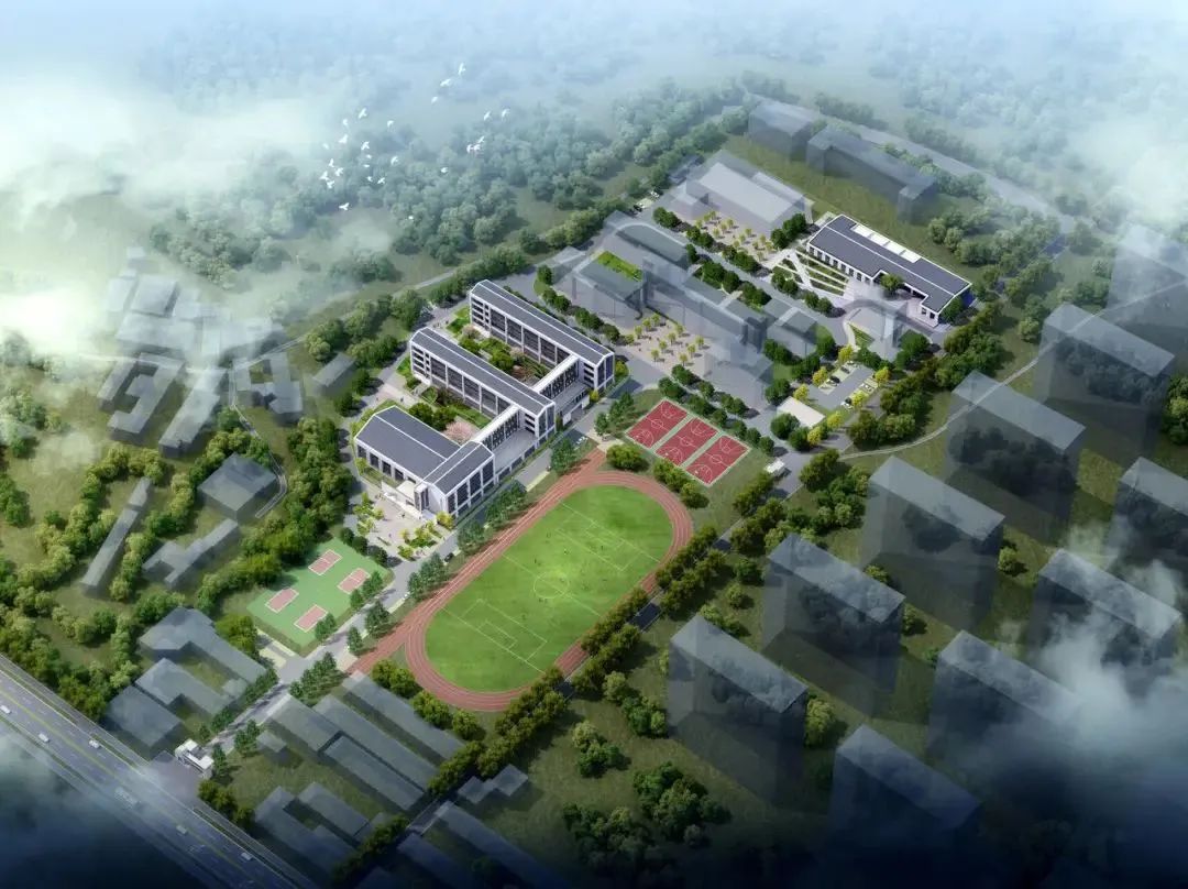 图为塘溪镇九年一贯制学校(小学部)效果图.