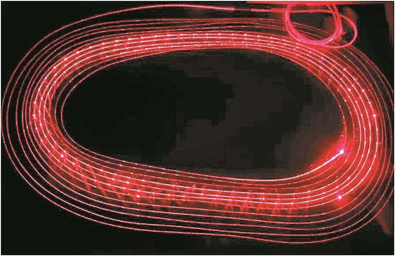 现场发布的大规模光纤光栅传感器阵列样品.
