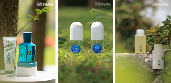 图说-华熙生物WO口腔产品、水肌泉玻尿酸水、三森万物洗护套装（从左至右）