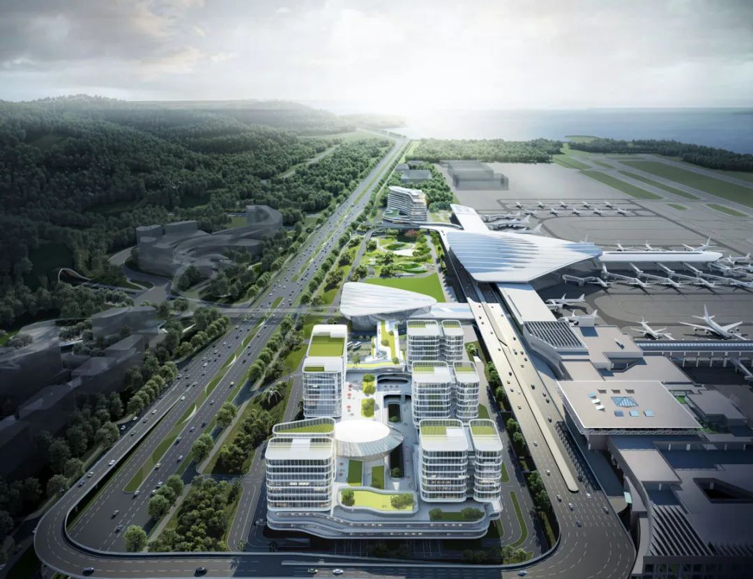 珠海机场综合交通枢纽鸟瞰图