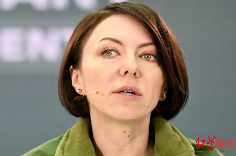 ↑乌克兰国防部副部长汉娜·马里亚尔