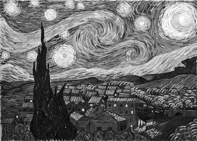     梵高作品《星月夜》 资料图片