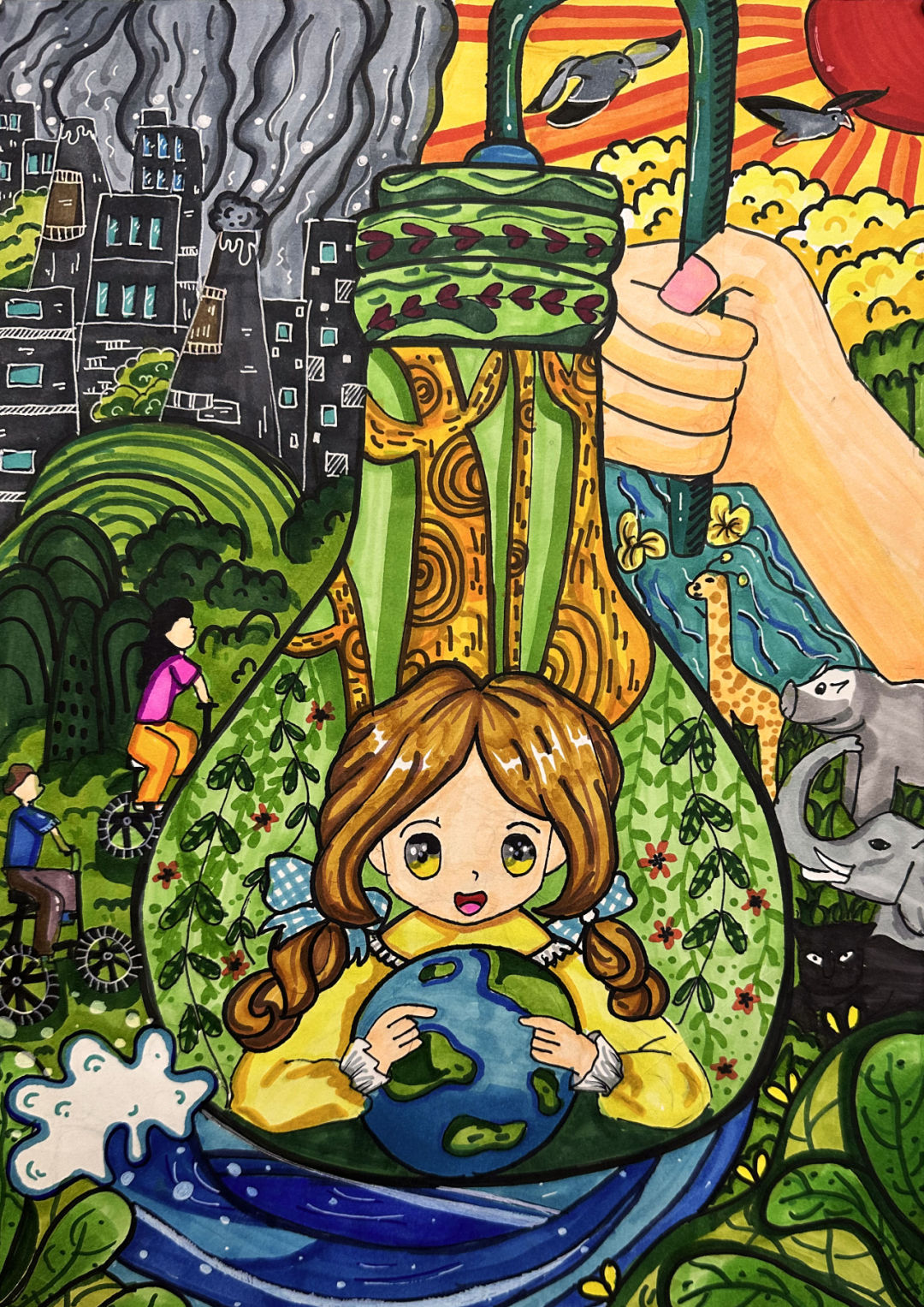 世界地球日儿童画公益大赛获奖作品出炉 | 世界地球日