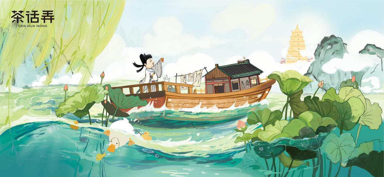 （茶话弄外埠刮刮乐纸杯画面 三位诗人前往长安）