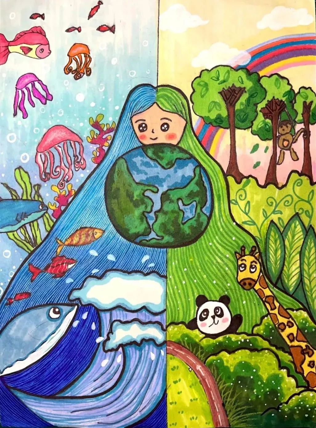 世界地球日儿童画公益大赛获奖作品出炉 | 世界地球日