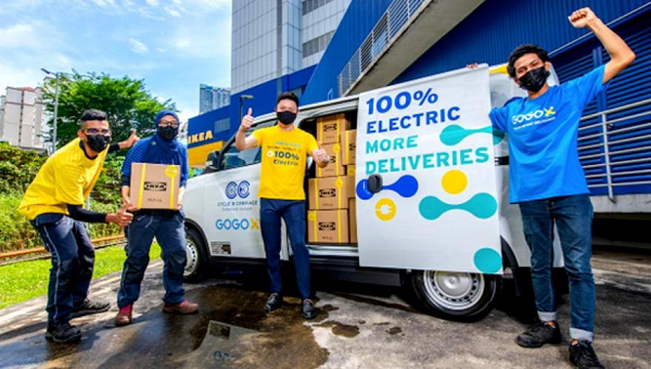 （快狗打车为新加坡宜家家居提供零排放配送服务）