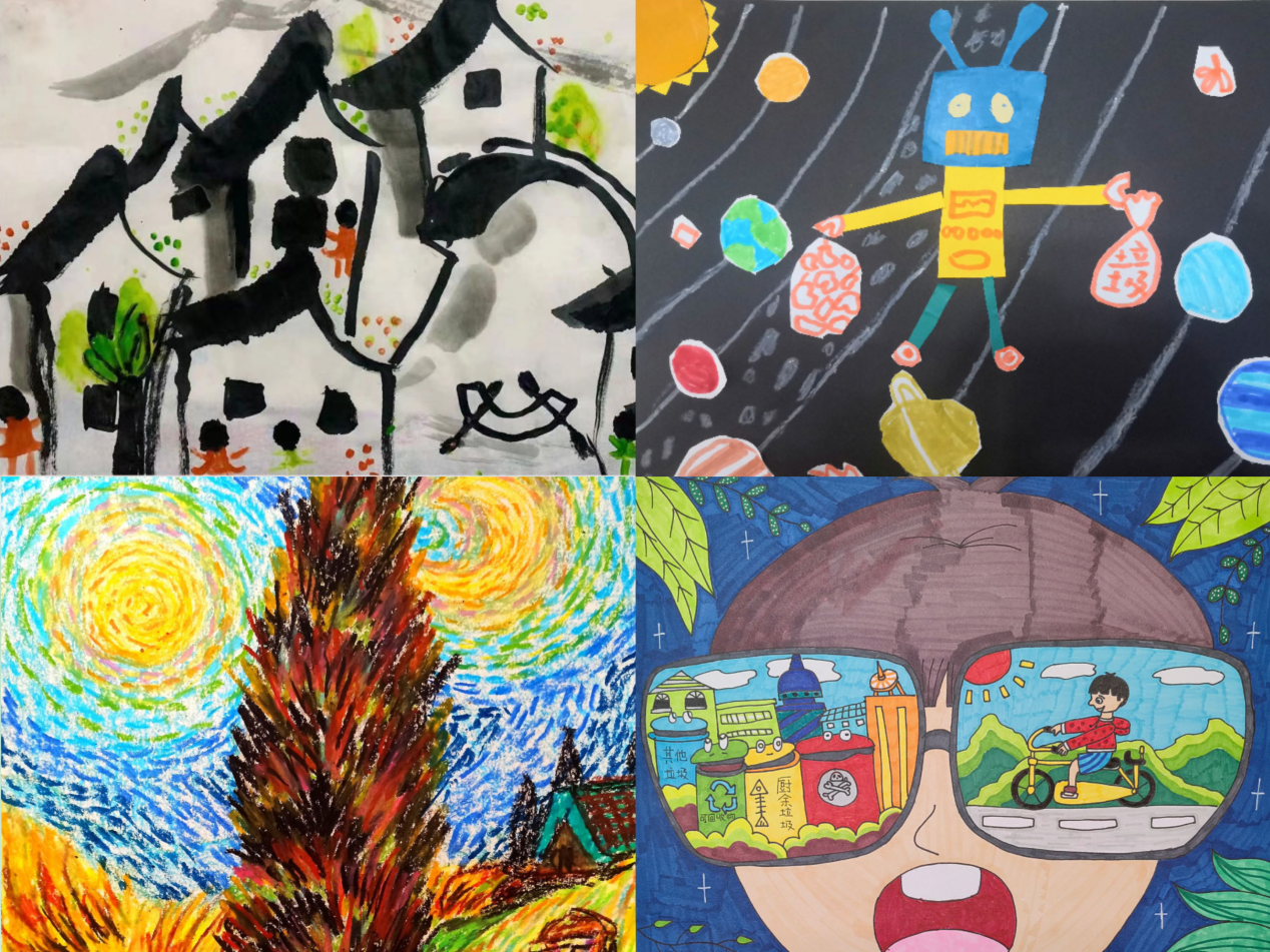 图：“未来家园·由我守护”绘画大赛代表作品