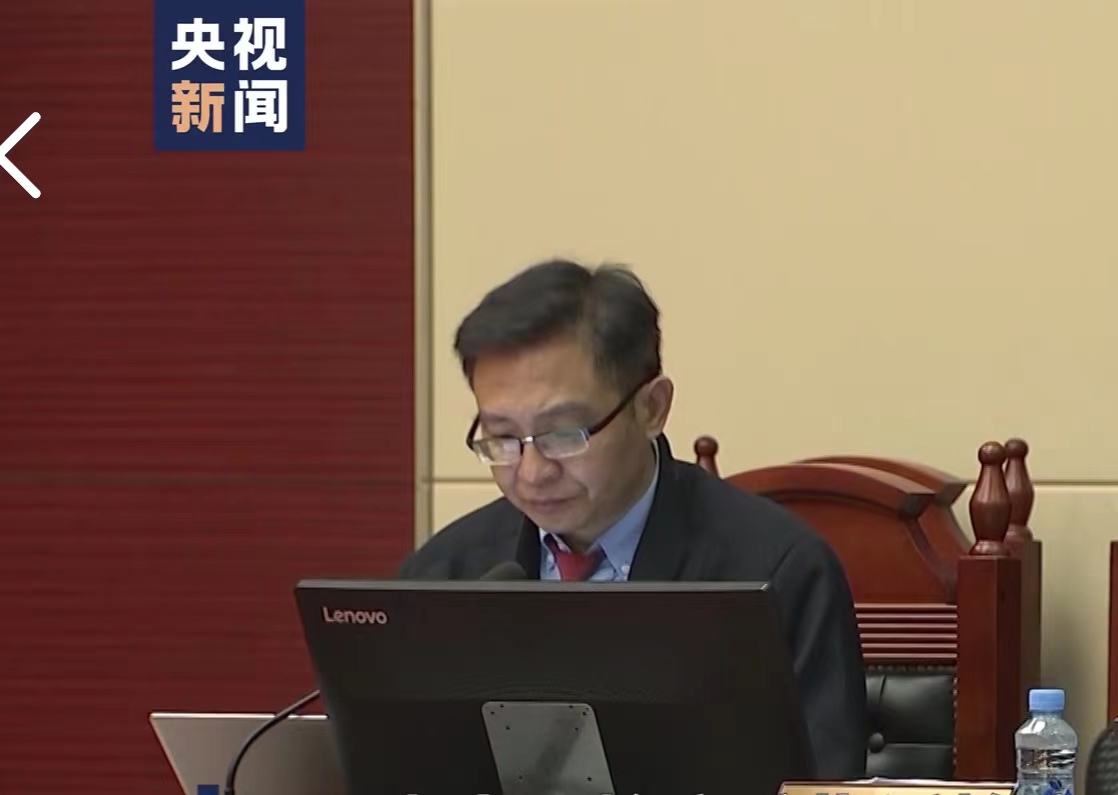 2022年8月劳荣枝案二审，辩护人吴丹红在法庭上。央视新闻截图
