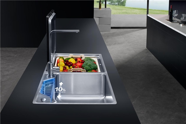 （图为根据中国厨房创新设计的水槽洗碗机）