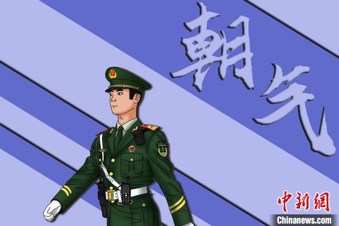 青海武警手绘超帅五四海报致敬迷彩青春